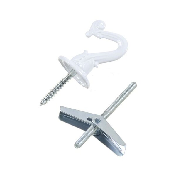 American Imaginations Unique White Swag Hook Plastic-Stainless Steel - AI-37449