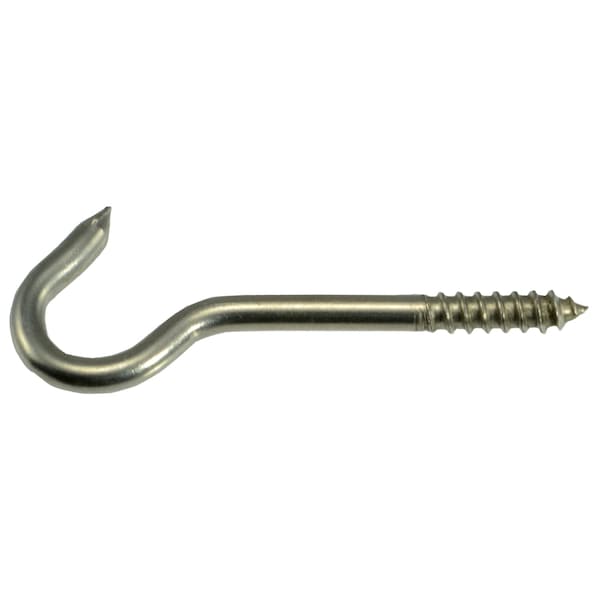 Midwest Fastener No. 6 x 9/64 x 3/8 x 2 18-8 Stainless Steel Screw Hooks 10PK - 32623