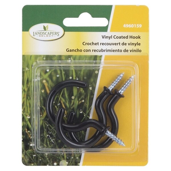 Landscapers Select Storage Hook, 1.42 in L, 2-1/2 in H, Steel, Black, Zinc Plated, Wall Mount Mounting - GB0253L