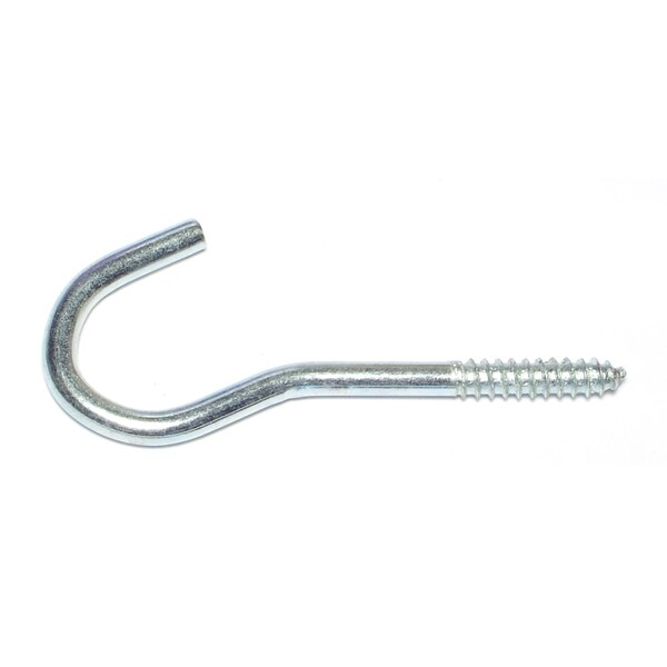 Midwest Fastener 7/32" x 13/16" x 3-7/8" Zinc Plated Steel Screw Hooks 10PK - 60626