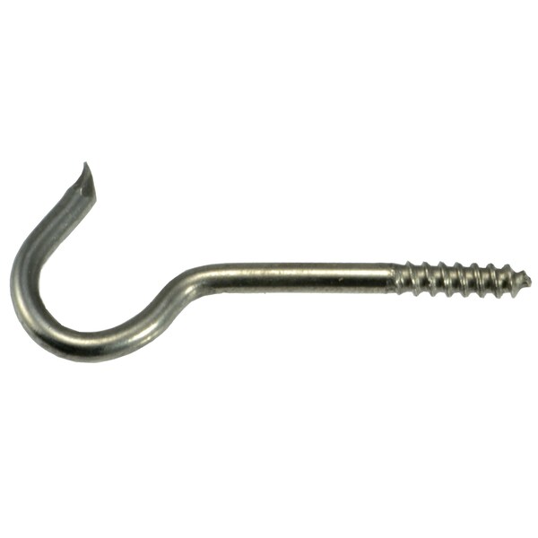 Midwest Fastener No. 2 x 5/64 x 1-1/4 18-8 Stainless Steel Screw Hooks 15PK - 32621