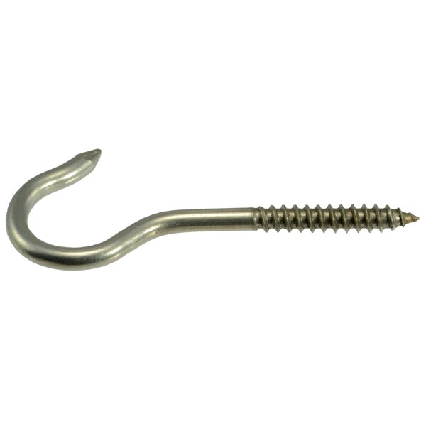 Midwest Fastener 1/4" x 7/8" x 3-7/8" 18-8 Stainless Steel Screw Hooks 5PK - 32626