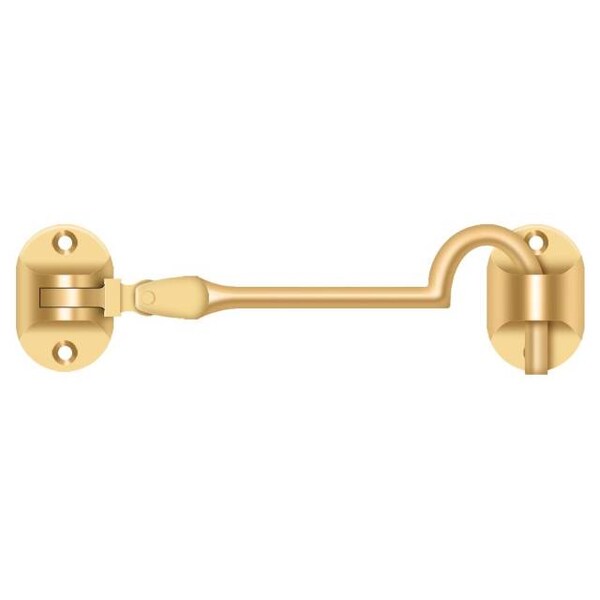 Deltana Cabin Hooks, British Style, 4" Lifetime Brass - CHB4CR003