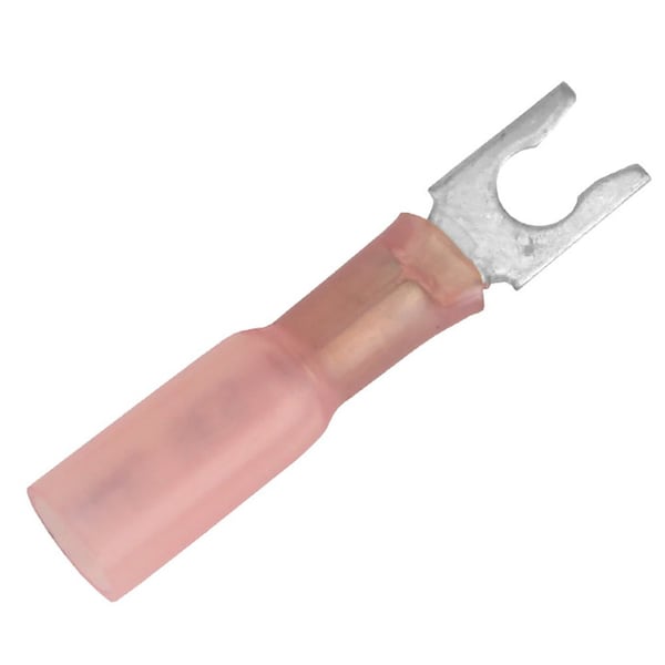 Terminales de lengüeta termocontraíble para cable de 22-18 AWG - Tamaño de perno #8 - Paquete de 100 - TE18-8SLF-100