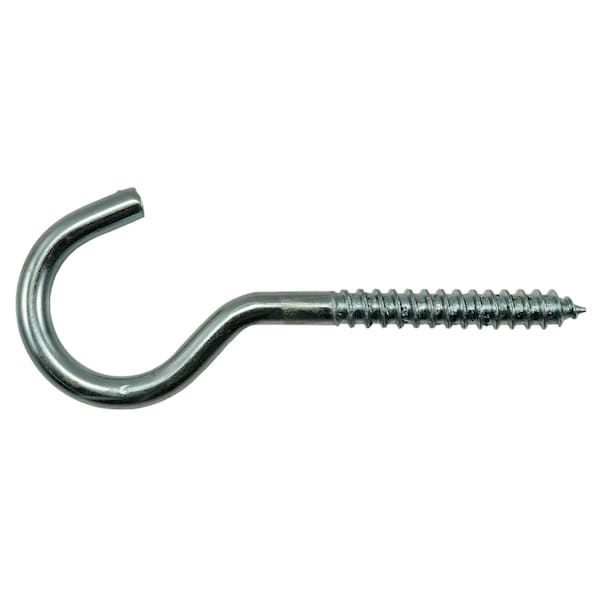 Midwest Fastener 1/4" x 15/16" x 4-1/8" Zinc Plated Steel Screw Hooks 10PK - 52395