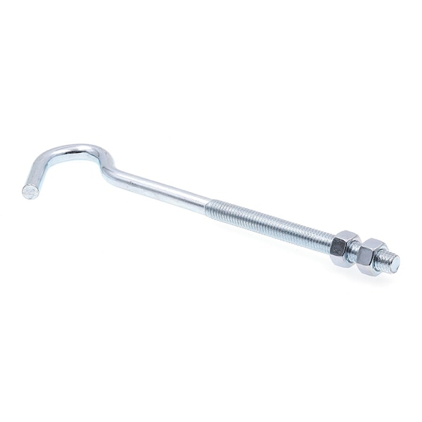 Prime-Line Clothesline Hooks With Nuts 3/8in-16 X 7-1/4in Zinc Plated Steel 10PK - 9069784