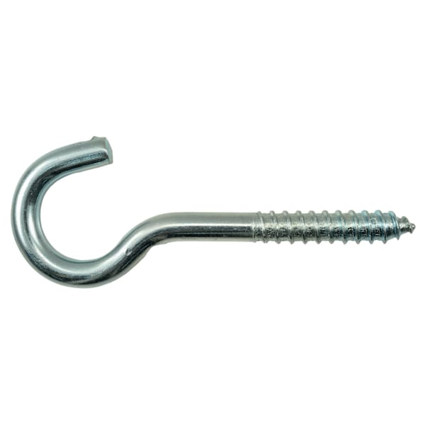Midwest Fastener 3/8" x 1-1/16" x 4-7/8" Zinc Plated Steel Screw Hooks 10PK - 52397