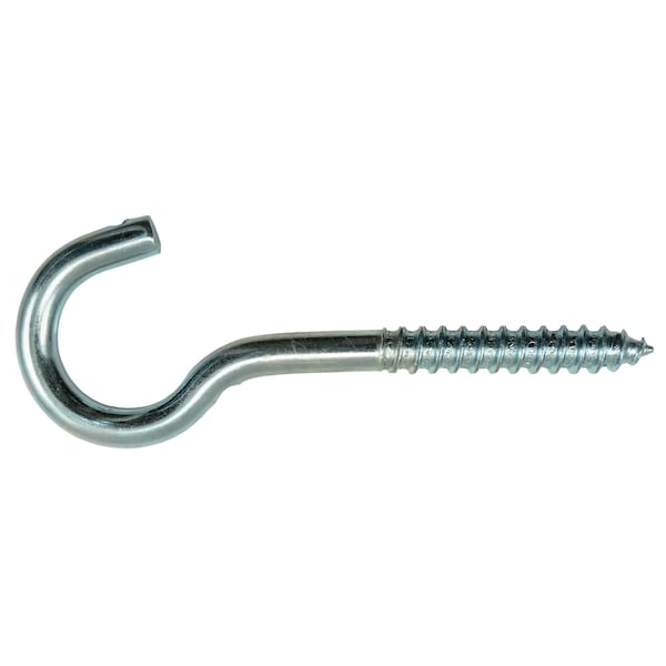 Midwest Fastener 5/16" x 1" x 4-1/2" Zinc Plated Steel Screw Hooks 10PK - 52396