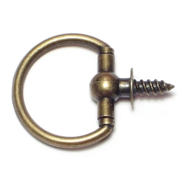 Midwest Fastener 1" Antique Brass Round Decorative Rings 5PK - 69828