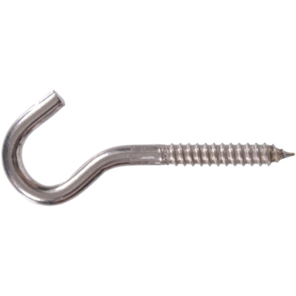 Hillman 0.25 x 4.25 in. Heavy Duty Screw Hook, Stainless Steel - 851879