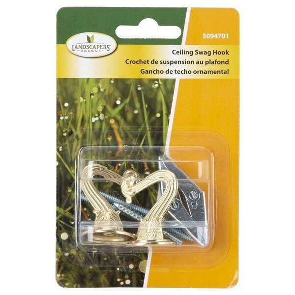 Landscapers Select Ceiling Hook, 2-3/16 in H, Zinc, White, Ceiling Mount Mounting - GB0093L