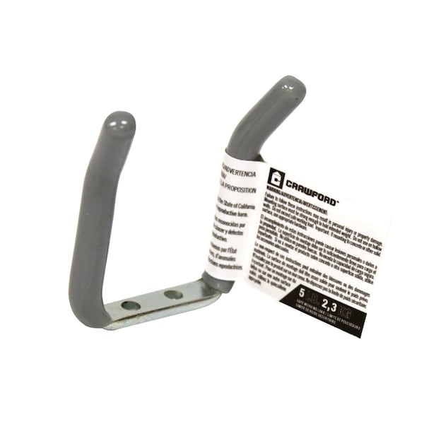 Crawford Crawford Vinyl Coated Gray Steel Small Storage Hook 5 lb. cap. 1 pk - SS21-20