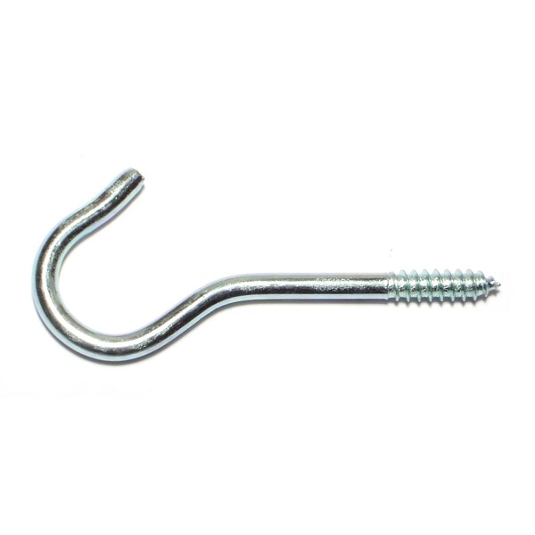 Midwest Fastener 3/16" x 3/4" x 3-3/8" Zinc Plated Steel Screw Hooks 14 14PK - 60625