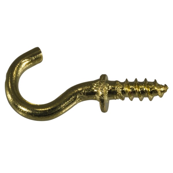 Midwest Fastener 1-1/32" x 1/2" Brass Cup Hooks 30PK - 62661