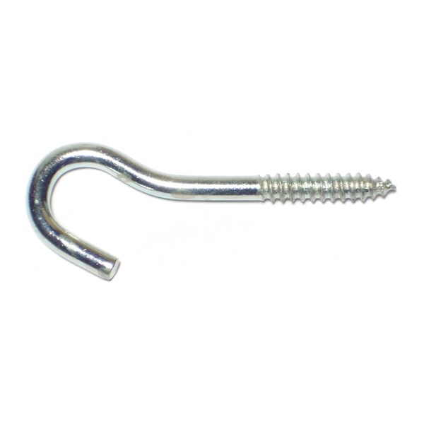 Midwest Fastener 9/64" x 3/8" x 2-1/16" Zinc Plated Steel Screw Hooks 100PK - 50985