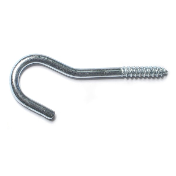 Midwest Fastener 3/16" x 3/4" x 3-3/8" Zinc Plated Steel Screw Hooks 100PK - 50987