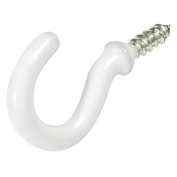 Hillman 1.25 in. Vinyl Cup Hook - White, 4PK - 244500