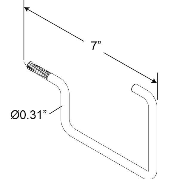 Prime-Line Screw-In Utility Hook, 7 in., Steel Rod, Gray Rubber Coating, PK2 - MP9207-2