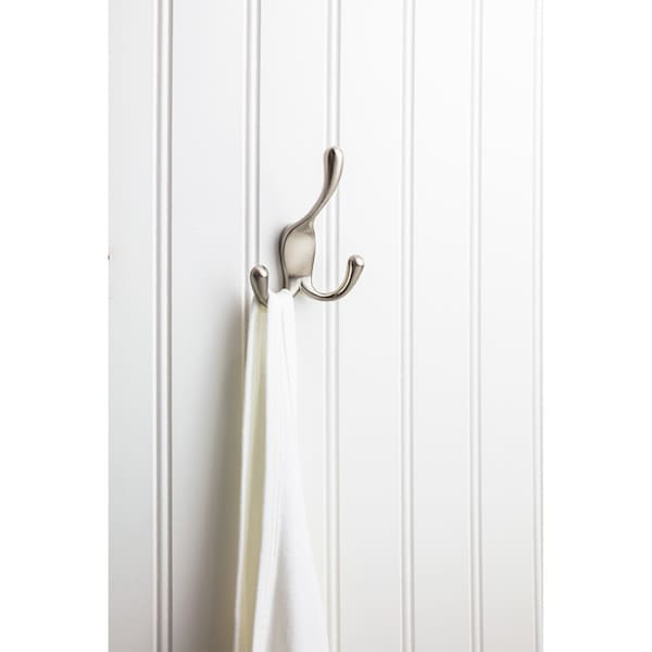 Elements By Hardware Resources 4" Satin Nickel Large Concealed Triple Prong Wall Mounted Hook - YT40C-400SN