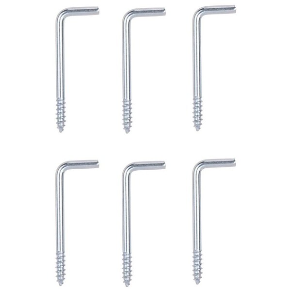 Prosource Screw Hook, 9/16 in Opening, 3.8 mm Thread, 1-7/8 in L, Steel, Zinc - LR-398-PS