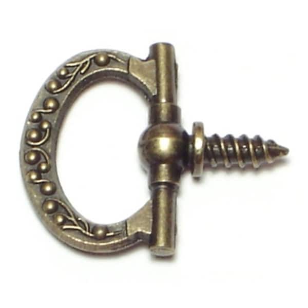 Midwest Fastener 15/16" Antique Brass Floral Decorative Rings 5PK - 69826