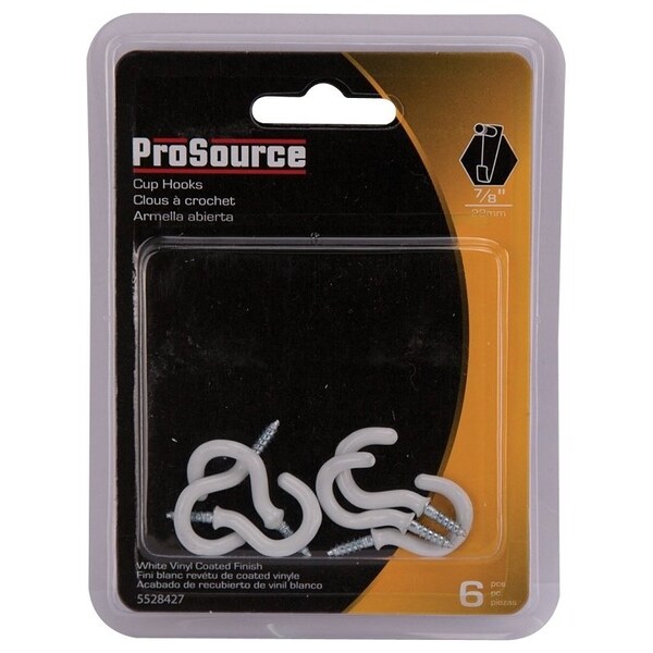 Prosource Cup Hook, 1/8 in Thread, 33 mm L, Steel, Vinyl-Coated - PH-122236-PS