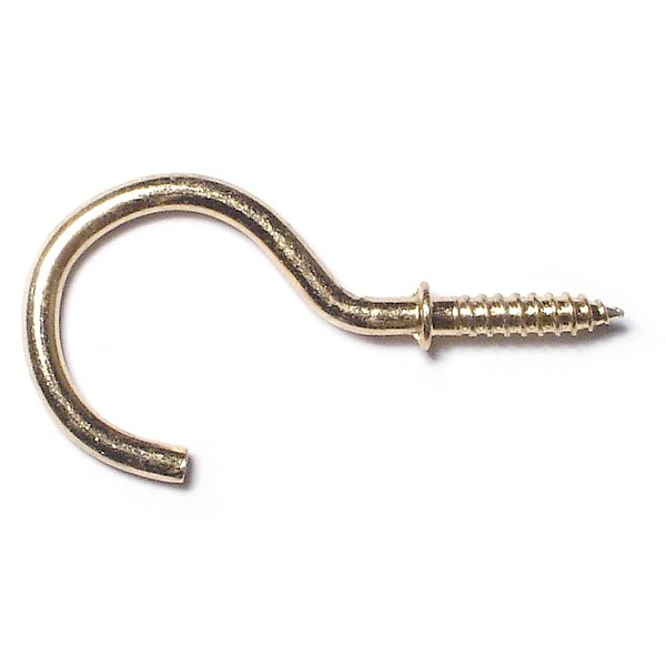 Midwest Fastener 11/16" x 1-1/4" Brass Cup Hooks 100PK - 51023