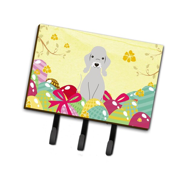 Carolines Treasures Easter Eggs Bedlington Terrier Blue Leash or Key Holder - BB6090TH68