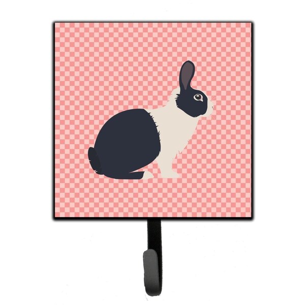 Carolines Treasures Dutch Rabbit Pink Check Leash or Key Holder - BB7958SH4
