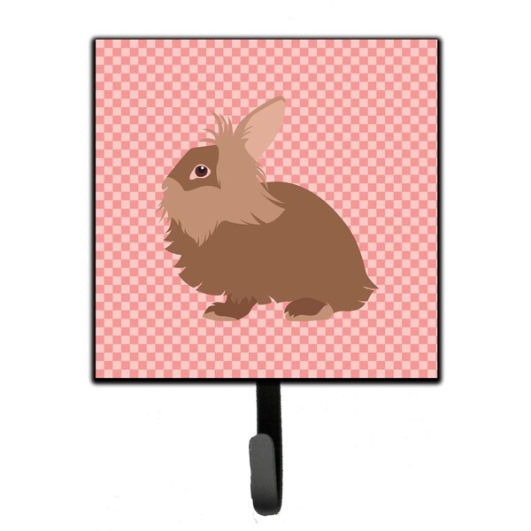 Carolines Treasures Lionhead Rabbit Pink Check Leash or Key Holder - BB7960SH4