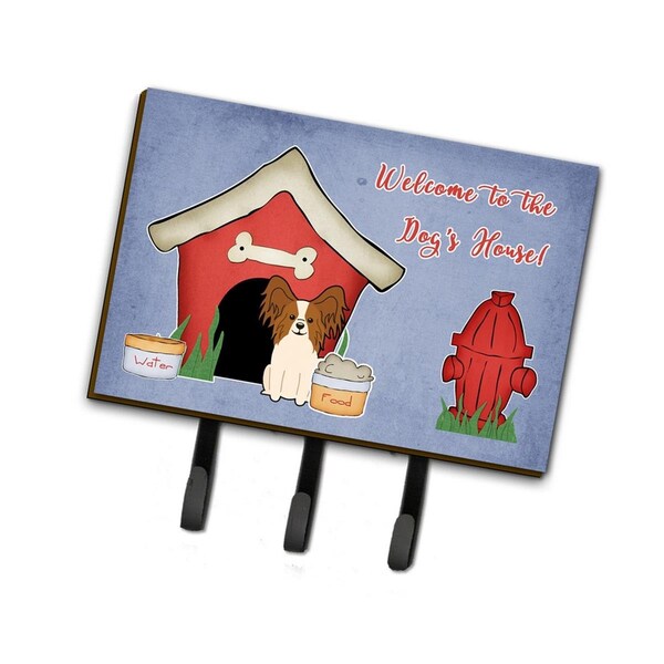 Carolines Treasures Dog House Collection Papillon Red and White Leash or Key Holder - BB2832TH68