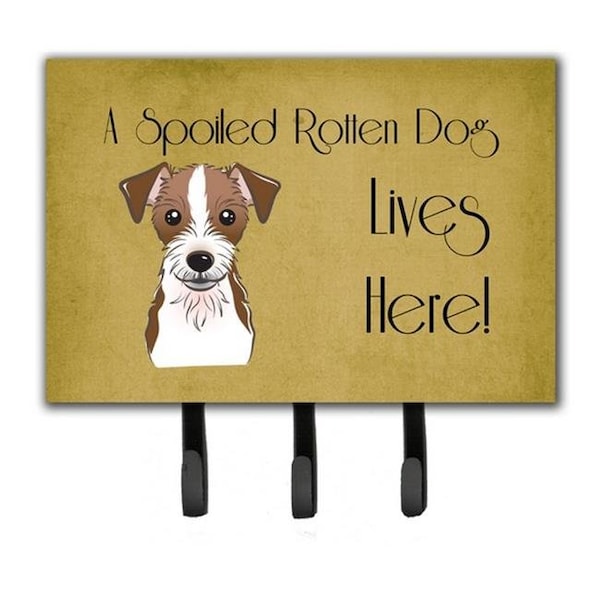Carolines Treasures Carolines Treasures BB1450TH68 Jack Russell Terrier Spoiled Dog Lives Here Leash & Key Holder - BB1450TH68