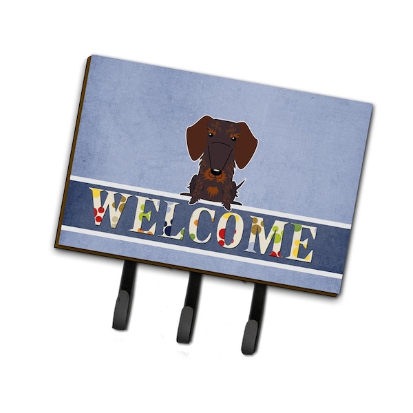 Carolines Treasures Wire Haired Dachshund Chocolate Welcome Leash or Key Holder - BB5710TH68