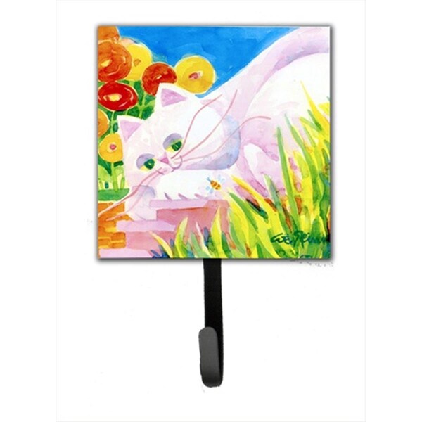 Carolines Treasures White Cat Leash Holder Or Key Hook - 6102SH4