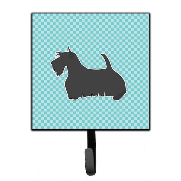 Carolines Treasures Scottish Terrier Checkerboard Blue Leash or Key Holder - BB3769SH4