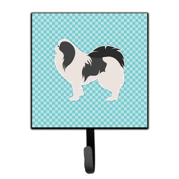 Carolines Treasures Japanese Chin Checkerboard Blue Leash or Key Holder - BB3737SH4