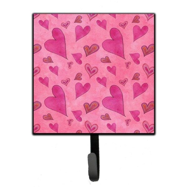 Jensendistributionservices Watercolor Love & Hearts Leash or Key Holder, 4.25 x 1 x 7 in. - MI1709982