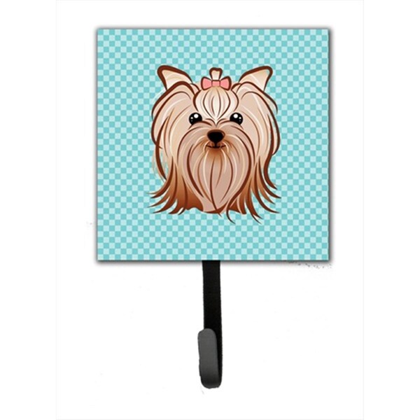 Micasa Checkerboard Blue Yorkie Yorkishire Terrier Leash Or Key Holder - MI714188