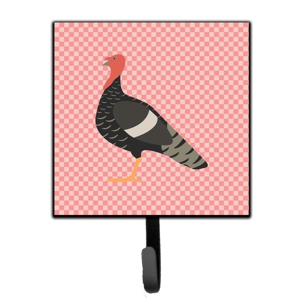 Carolines Treasures Marragansett Turkey Pink Check Leash or Key Holder - BB7987SH4