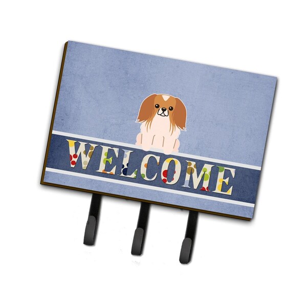 Carolines Treasures Pekingnese Red White Welcome Leash or Key Holder - BB5684TH68