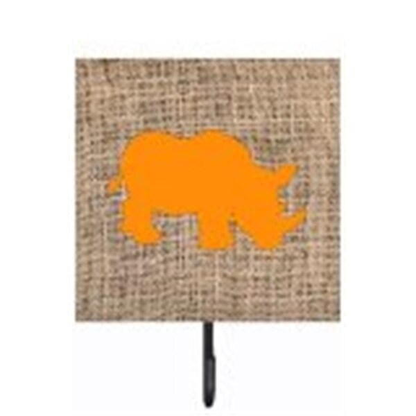 Carolines Treasures Rhinoceros Burlap And Orange Leash Or Key Holder - BB1006-BL-OR-SH4