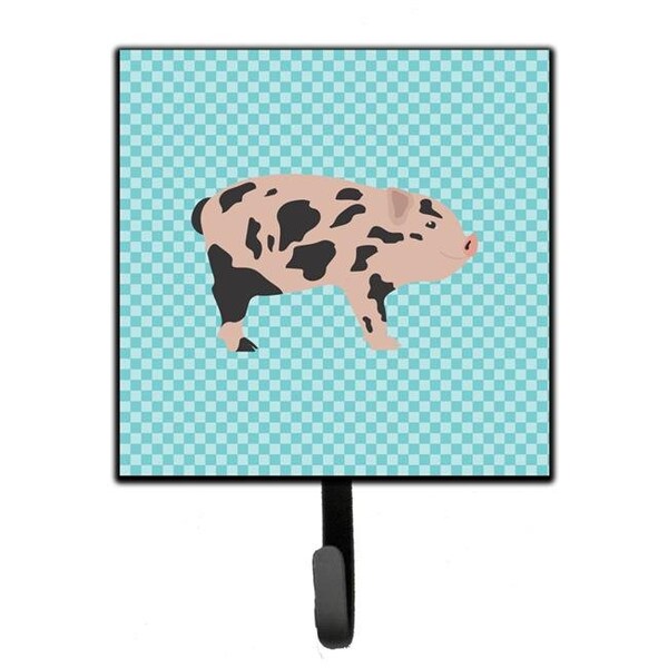 Carolines Treasures Carolines Treasures BB8109SH4 Mini Miniature Pig Blue Check Leash or Key Holder - BB8109SH4