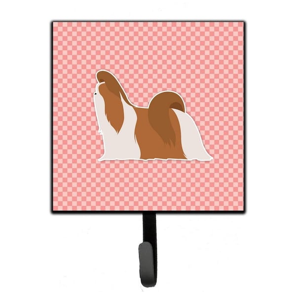 Carolines Treasures Shih Tzu Checkerboard Pink Leash or Key Holder - BB3646SH4