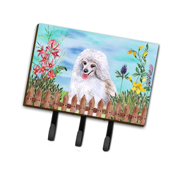 Jensendistributionservices Medium White Poodle Spring Leash or Key Holder - MI1717245