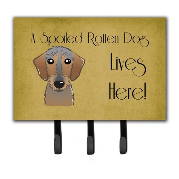 Jensendistributionservices Wirehaired Dachshund Spoiled Dog Lives Here Leash & Key Holder - MI1715786