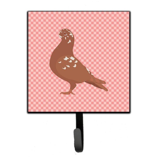 Carolines Treasures African Owl Pigeon Pink Check Leash or Key Holder - BB7953SH4