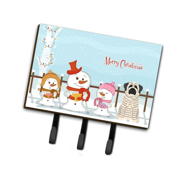 Carolines Treasures Merry Christmas Carolers Mastiff Brindle White Leash or Key Holder - BB2347TH68