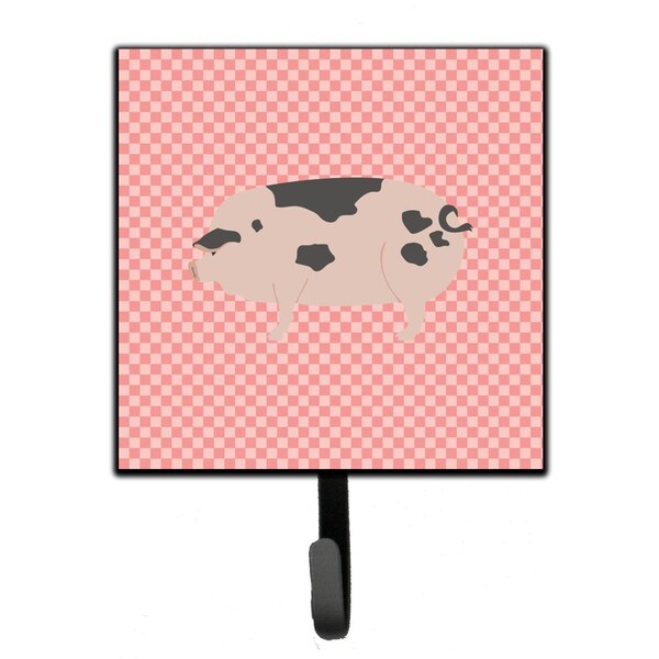 Jensendistributionservices Gloucester Old Spot Pig Pink Check Leash or Key Holder - MI1655162