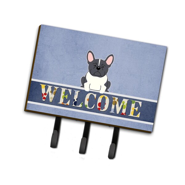 Carolines Treasures French Bulldog Black & White Welcome Leash or Key Holder - BB5593TH68