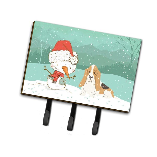 Carolines Treasures Basset Hound Snowman Christmas Leash or Key Holder - CK2051TH68